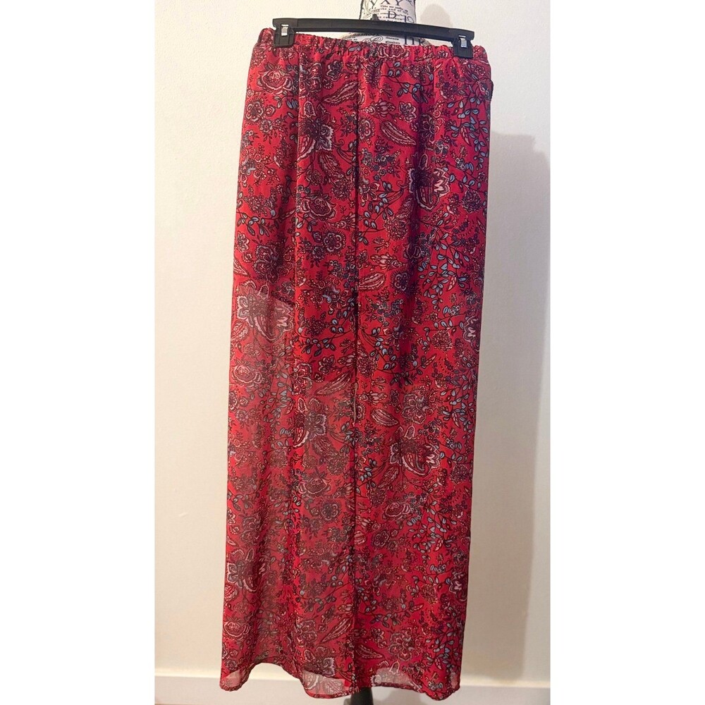 Speechless Red Paisley Floral boho chic cottagecoreMaxi Skirt S